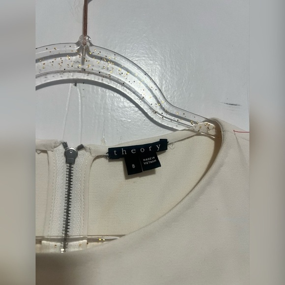 Theory Career Off White Sleeveless Dress w/ Back Cutout $298 Size 8 - Picture 2 of 3